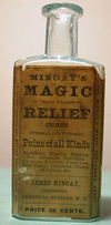 new york  patent hair cure medicine antique glass bottle