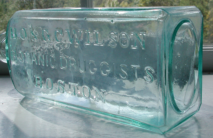 huge antique patent medicine bottle boston iron pontil bottle