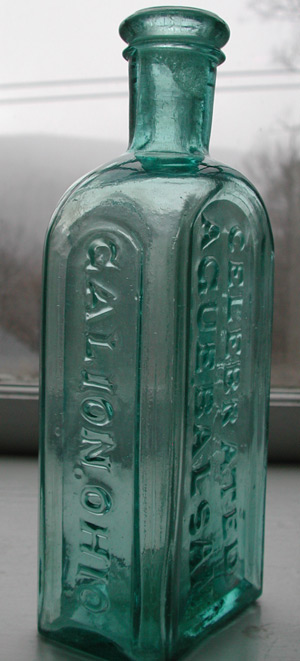 colored ohio pontiled old antique medicine bottle