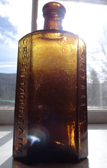 colored stoddard antique medicine pontiled bitters bottle, cure