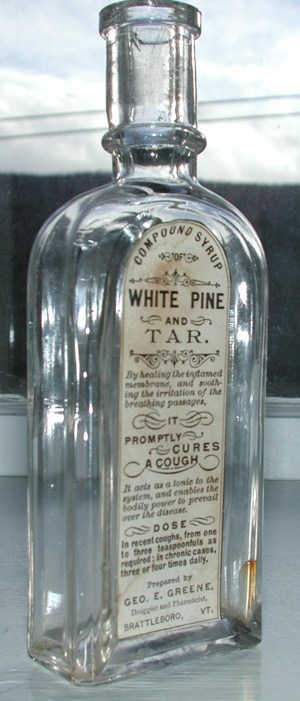 vermont labeled cure antique patent mediciine bottle